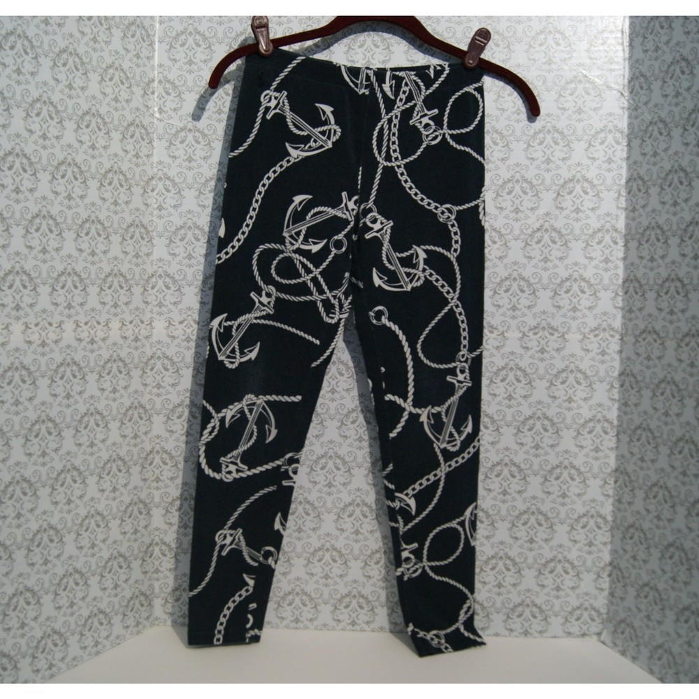 LG 12-14 JR or Petite Polo by Ralph Lauren Navy Nautical Leggings Anchors Ropes